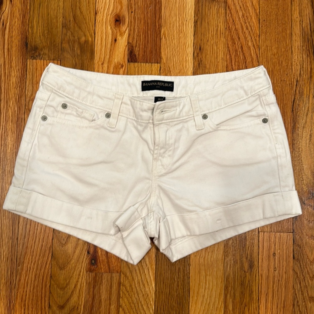 Banana Republic White Denim Shorts - Size 2